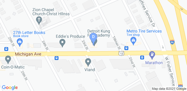 Map to Detroit Kung Fu Academy
